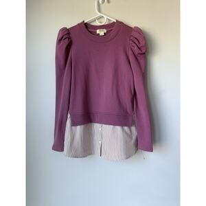 Anthropologie Sweatshirt Womens Small S Maeve Layered Tunic Mauve Minimalist